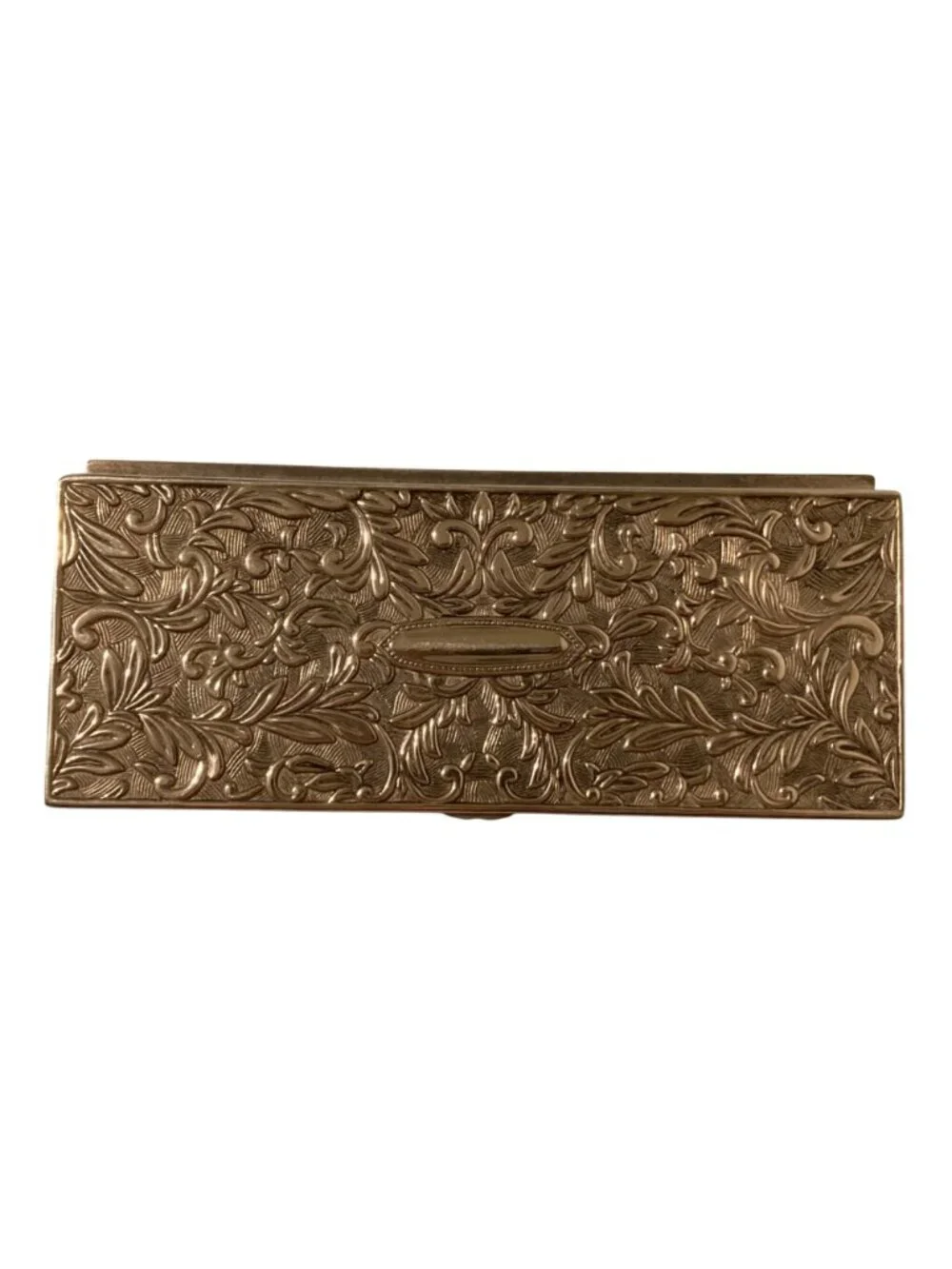 Godinger Ornate Silver-Plated  Jewelry Box With Floral Embossing